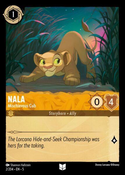 Disney Lorcana Shimmering Skies 002/204 Nala - Mischievous Cub Foil
