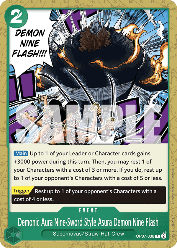 OP07-036 EVENT Demonic Aura Nine-Sword Style Asura Demon Nine Flash ST24