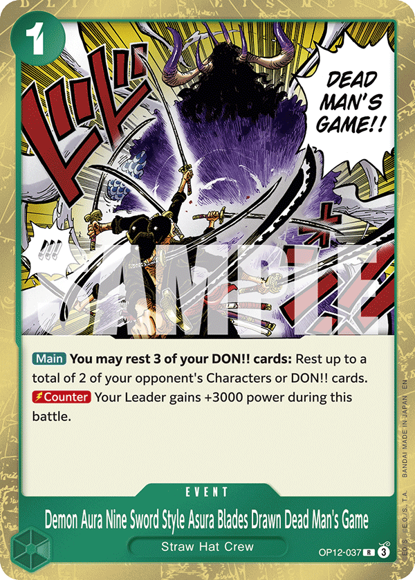 OP12-037 | R | EVENT Demon Aura Nine Sword Style Asura Blades Drawn Dead Man's Game