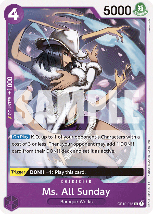 OP12-075 | C | CHARACTER Ms. All Sunday