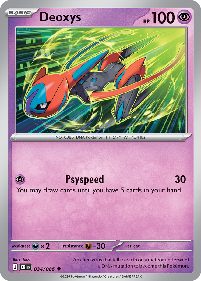 Mega Evolution - Chaos Rising 034/086 Deoxys Reverse Holo