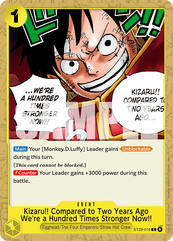 ST29-016 EVENT Kizaru!! Compared to Two Years Ago We're a Hundred Times Stronger Now!!