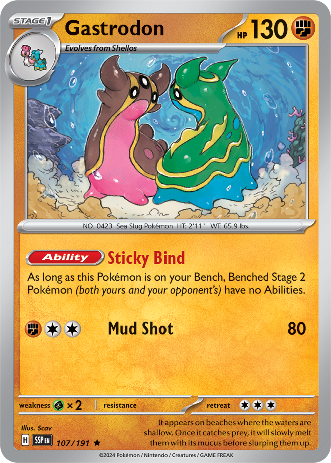 Scarlet & Violet Surging Sparks 107/191 Gastrodon Reverse Holo
