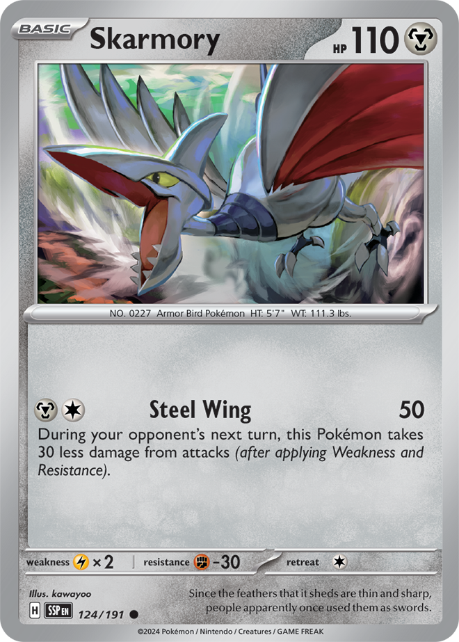 Scarlet & Violet Surging Sparks 124/191 Skarmory Reverse Holo