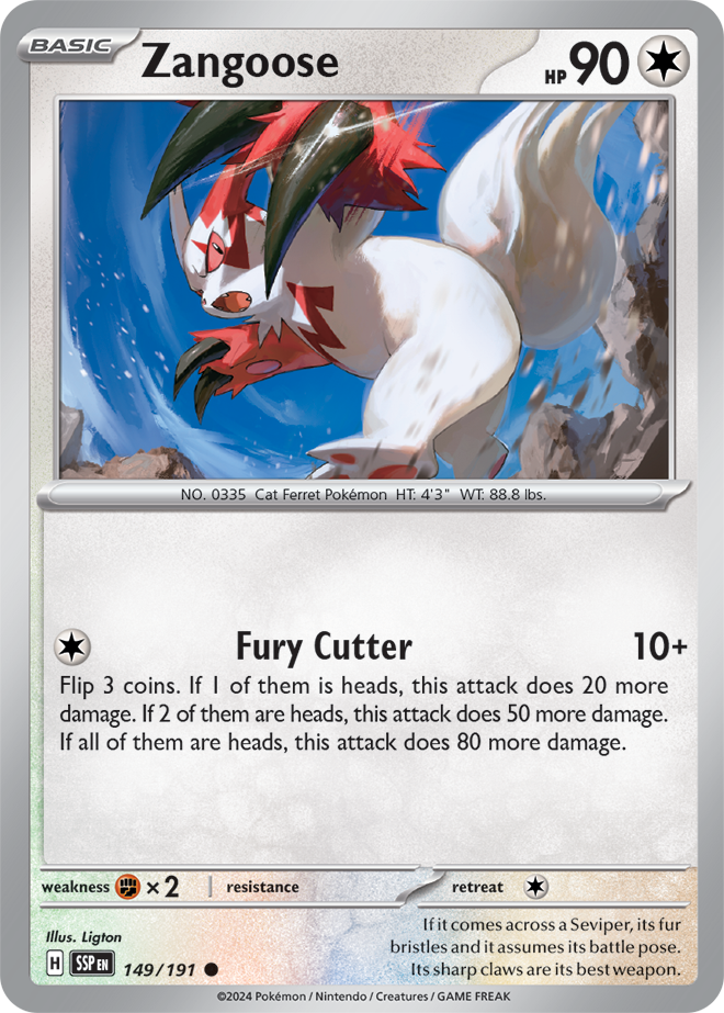 Scarlet & Violet Surging Sparks 149/191 Zangoose Reverse Holo