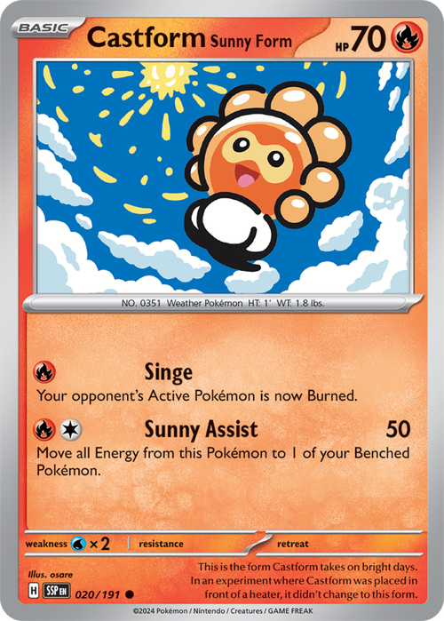 Scarlet & Violet Surging Sparks 020/191 Castform Sunny Form