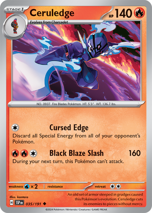 Scarlet & Violet Surging Sparks 035/191 Ceruledge Reverse Holo