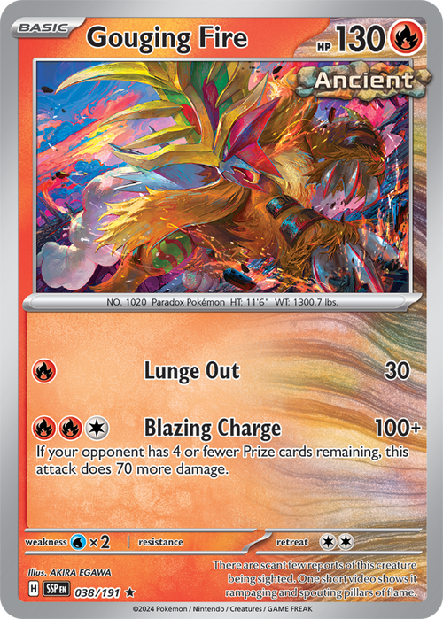 Scarlet & Violet Surging Sparks 038/191 Gouging Fire Reverse Holo