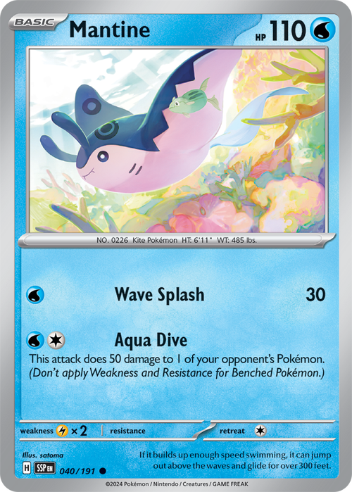 Scarlet & Violet Surging Sparks 040/191 Mantine Reverse Holo