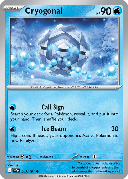 Scarlet & Violet Surging Sparks 047/191 Cryogonal Reverse Holo
