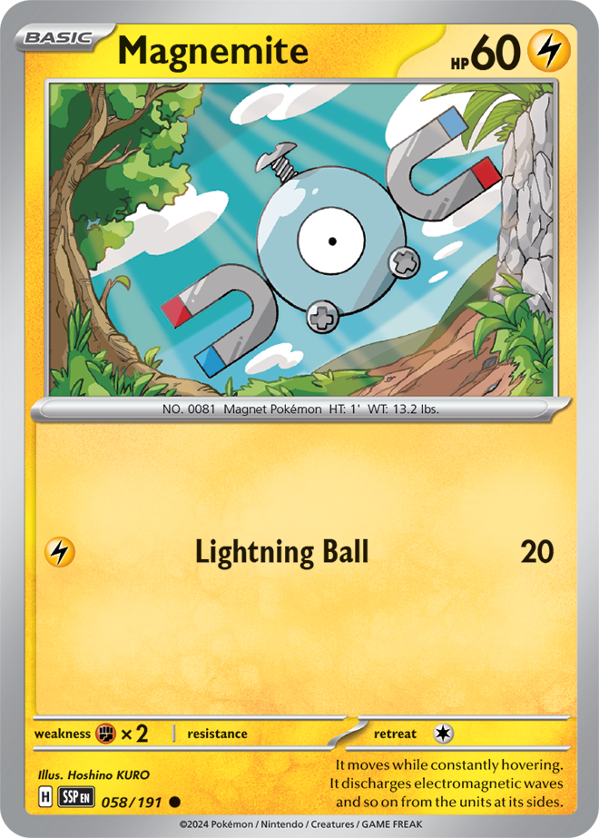 Scarlet & Violet Surging Sparks 058/191 Magnemite Reverse Holo