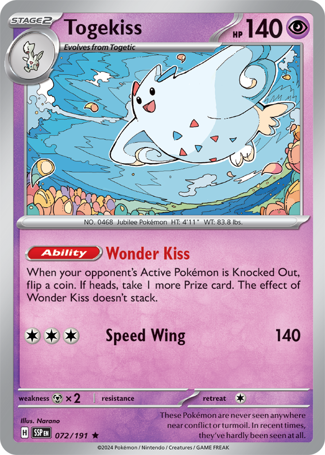 Scarlet & Violet Surging Sparks 072/191 Togekiss Reverse Holo