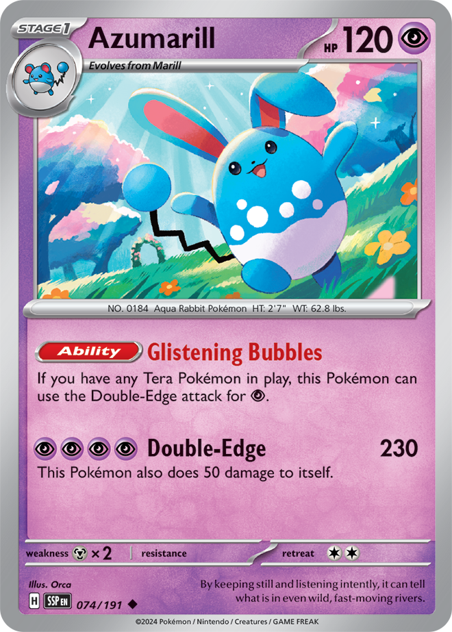 Scarlet & Violet Surging Sparks 074/191 Azumarill Reverse Holo