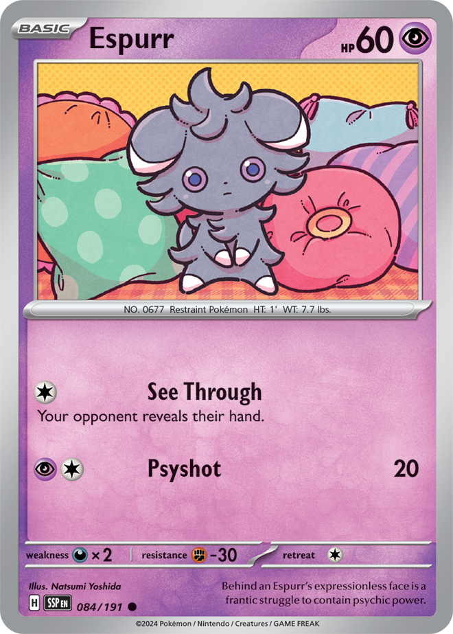 Scarlet & Violet Surging Sparks 084/191 Espurr Reverse Holo