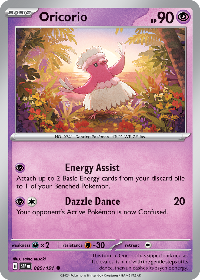 Scarlet & Violet Surging Sparks 089/191 Oricorio Reverse Holo