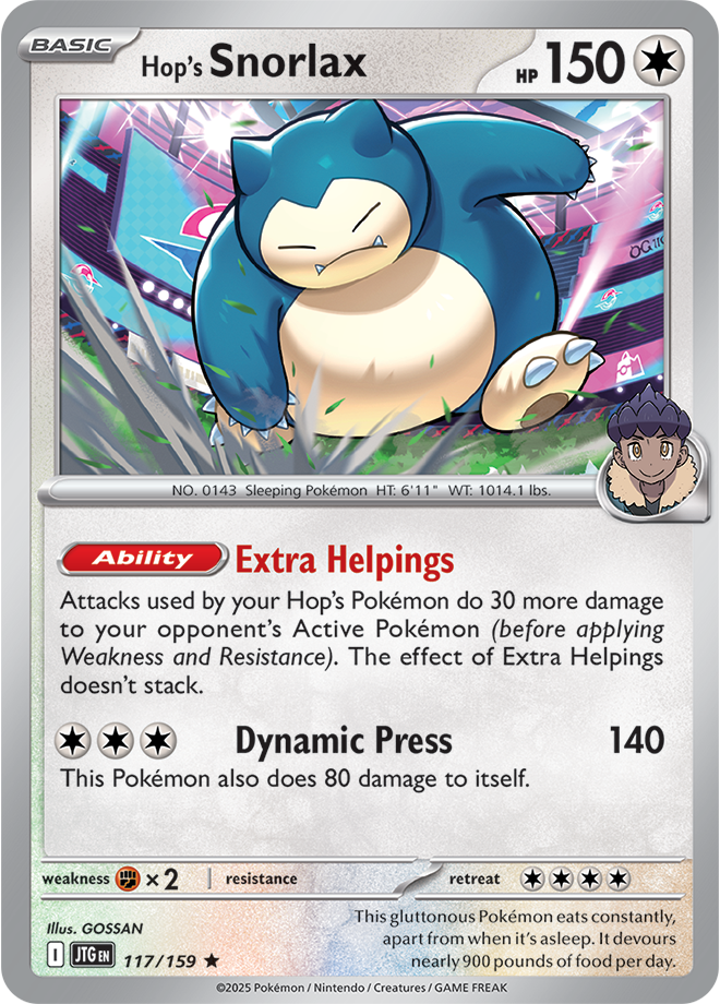 Scarlet & Violet Journey Together 117/159 Hop’s Snorlax Reverse Holo