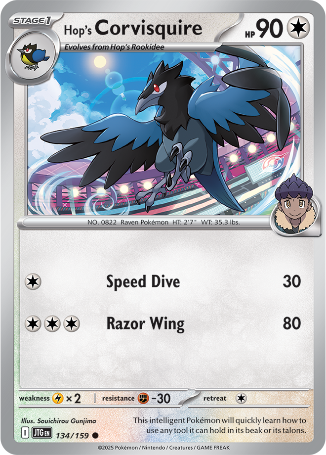 Scarlet & Violet Journey Together 134/159 Hop’s Corvisquire Reverse Holo