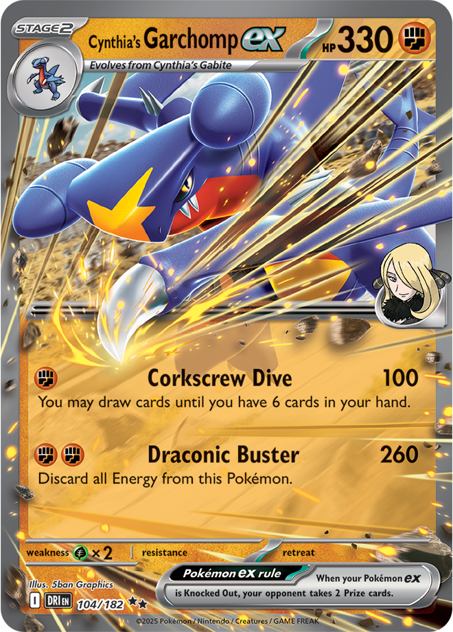 Scarlet & Violet Destined Rivals 104/182 Cynthia’s Garchomp ex