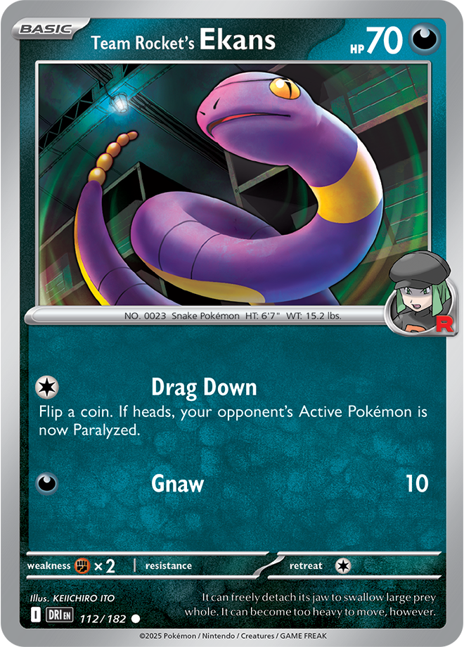Scarlet & Violet Destined Rivals 112/182 Team Rocket’s Ekans Reverse Holo