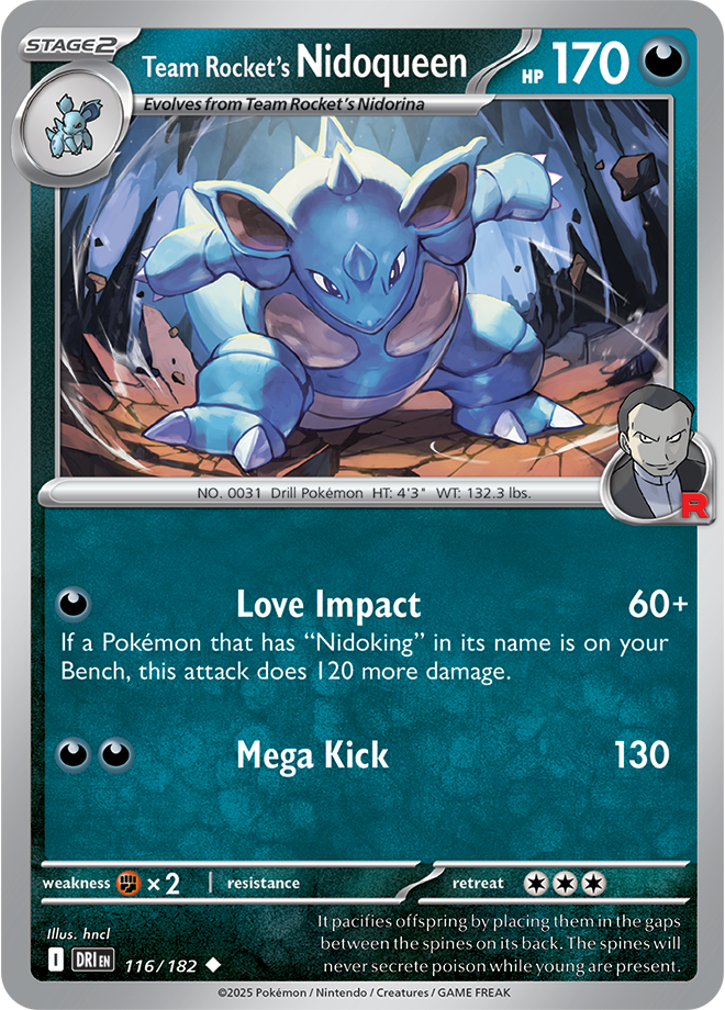 Scarlet & Violet Destined Rivals 116/182 Team Rocket’s Nidoqueen Reverse Holo