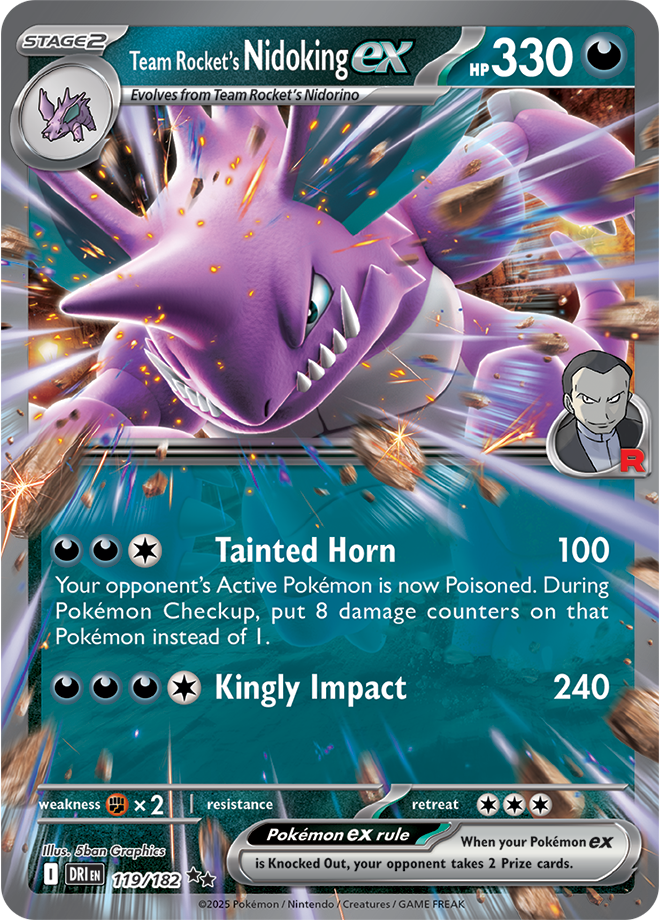 Scarlet & Violet Destined Rivals 119/182 Team Rocket’s Nidoking ex