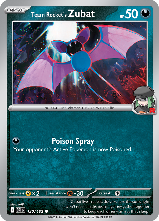 Scarlet & Violet Destined Rivals 120/182 Team Rocket’s Zubat Reverse Holo