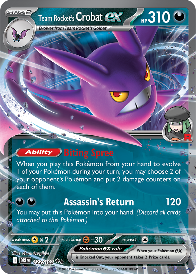 Scarlet & Violet Destined Rivals 122/182 Team Rocket’s Crobat ex