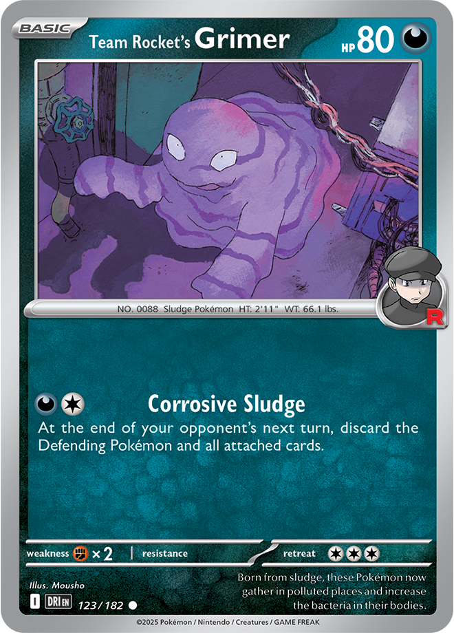 Scarlet & Violet Destined Rivals 123/182 Team Rocket’s Grimer Reverse Holo