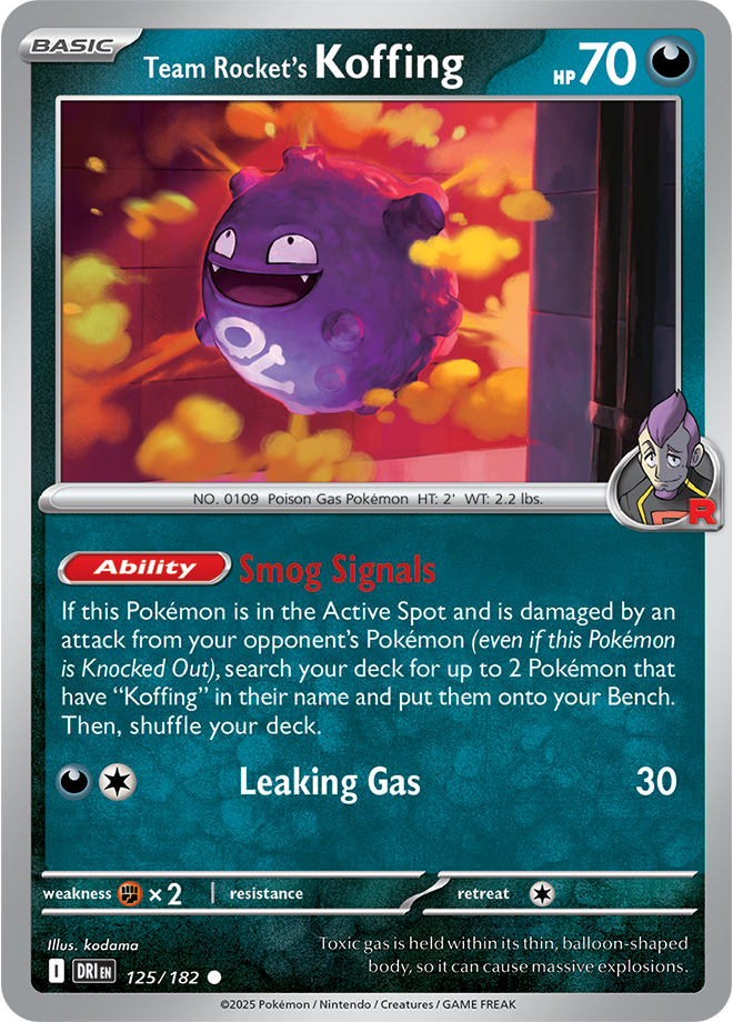 Scarlet & Violet Destined Rivals 125/182 Team Rocket’s Koffing Reverse Holo