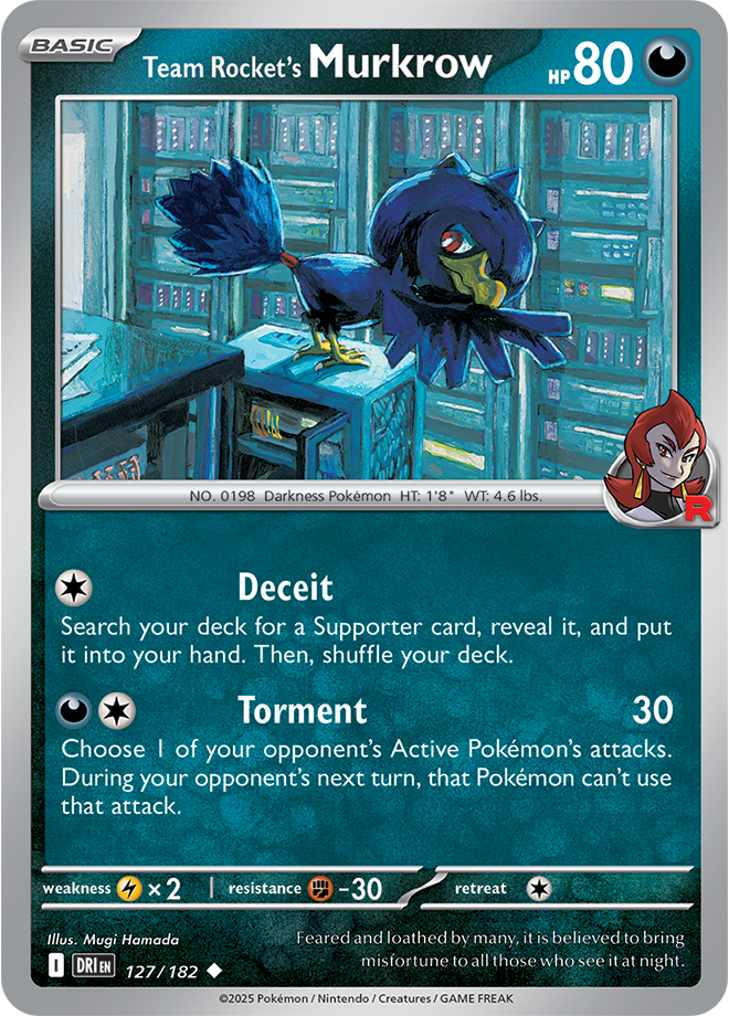 Scarlet & Violet Destined Rivals 126/182 Team Rocket’s Murkrow Reverse Holo