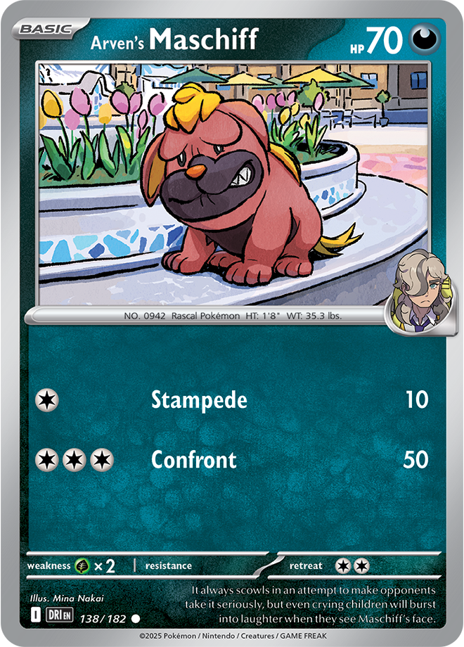 Scarlet & Violet Destined Rivals 138/182 Arven’s Maschiff Reverse Holo
