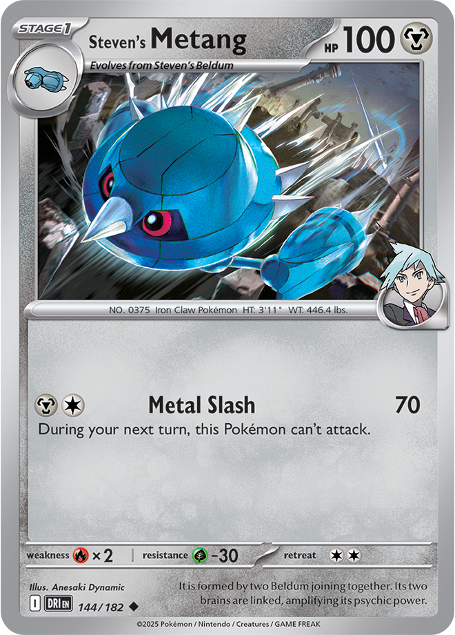 Scarlet & Violet Destined Rivals 144/182 Steven’s Metang Reverse Holo