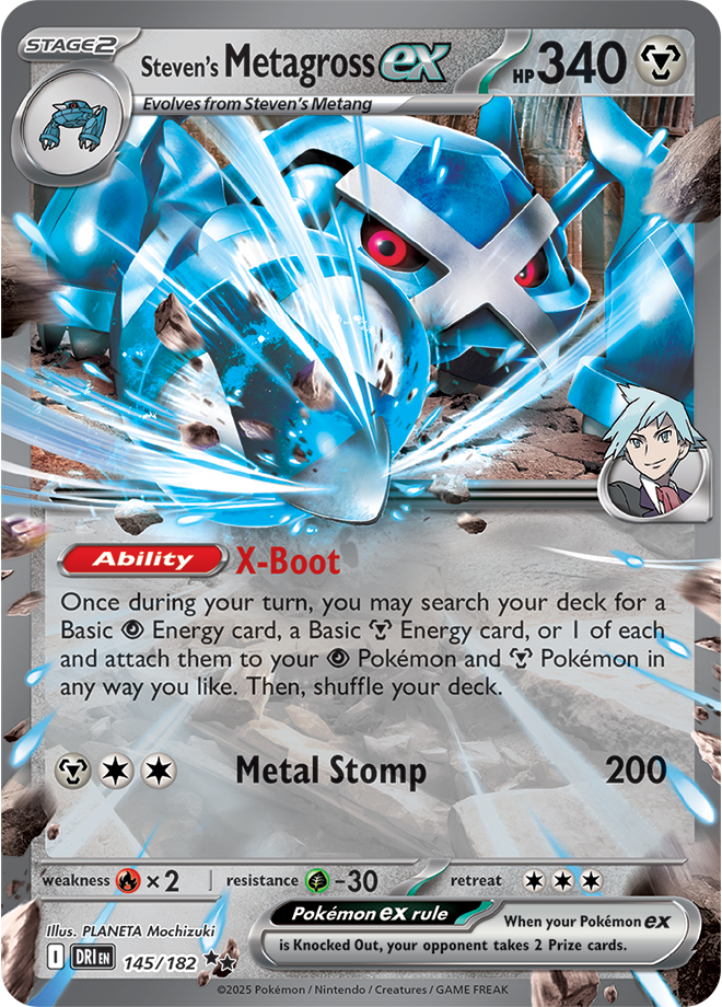 Scarlet & Violet Destined Rivals 145/182 Steven’s Metagross ex
