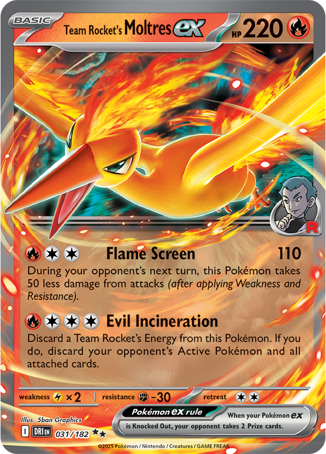 Scarlet & Violet Destined Rivals 031/182 Team Rocket's Moltres ex