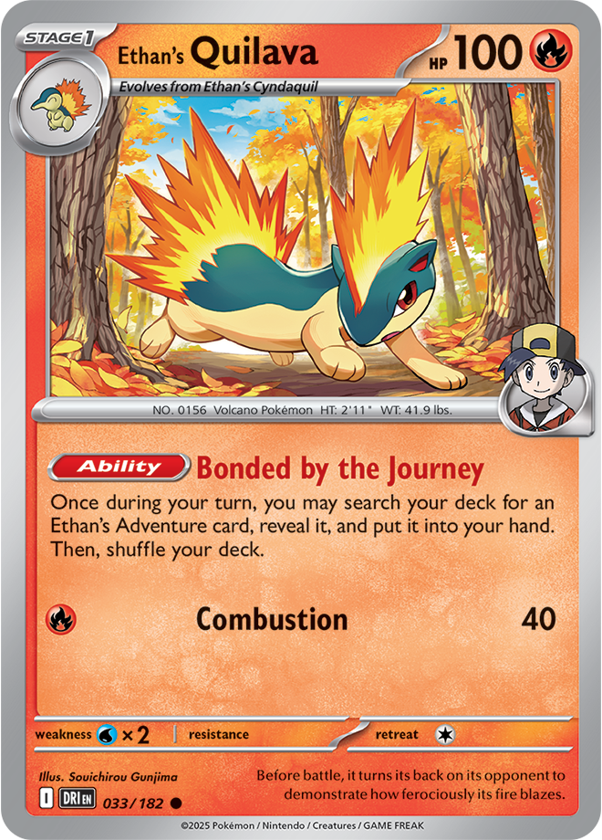 Scarlet & Violet Destined Rivals 033/182 Ethan's Quilava Reverse Holo