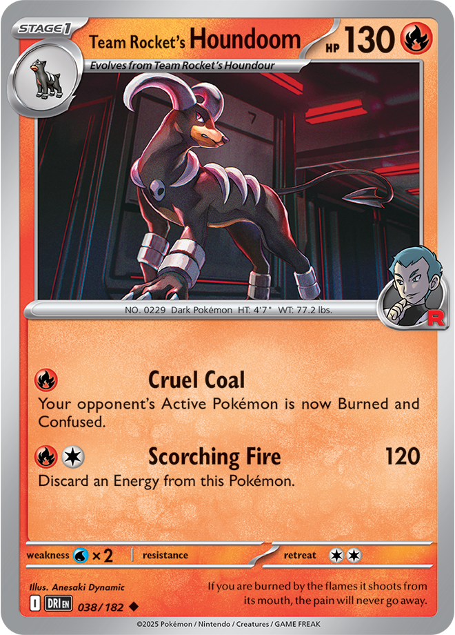 Scarlet & Violet Destined Rivals 038/182 Team Rocket's Houndoom Reverse Holo