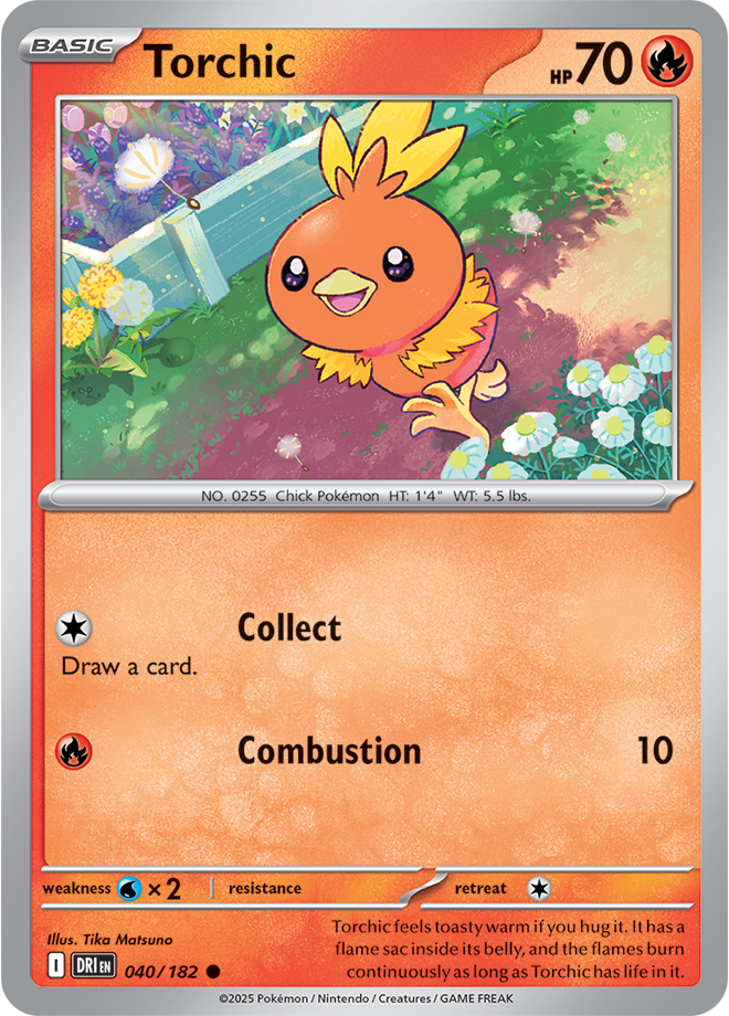 Scarlet & Violet Destined Rivals 040/182 Torchic Reverse Holo