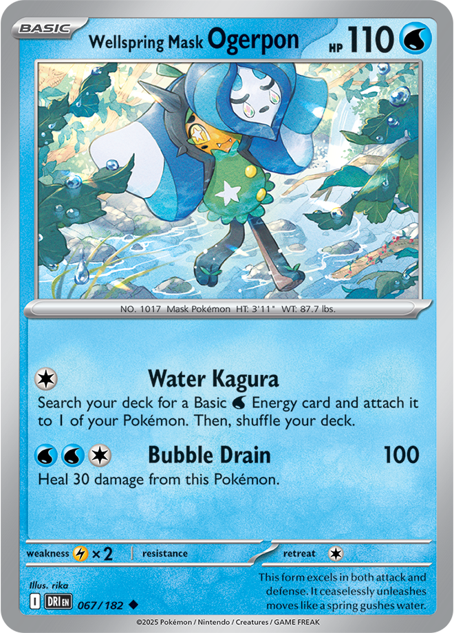 Scarlet & Violet Destined Rivals 067/182 Wellspring Mask Ogerpon Reverse Holo