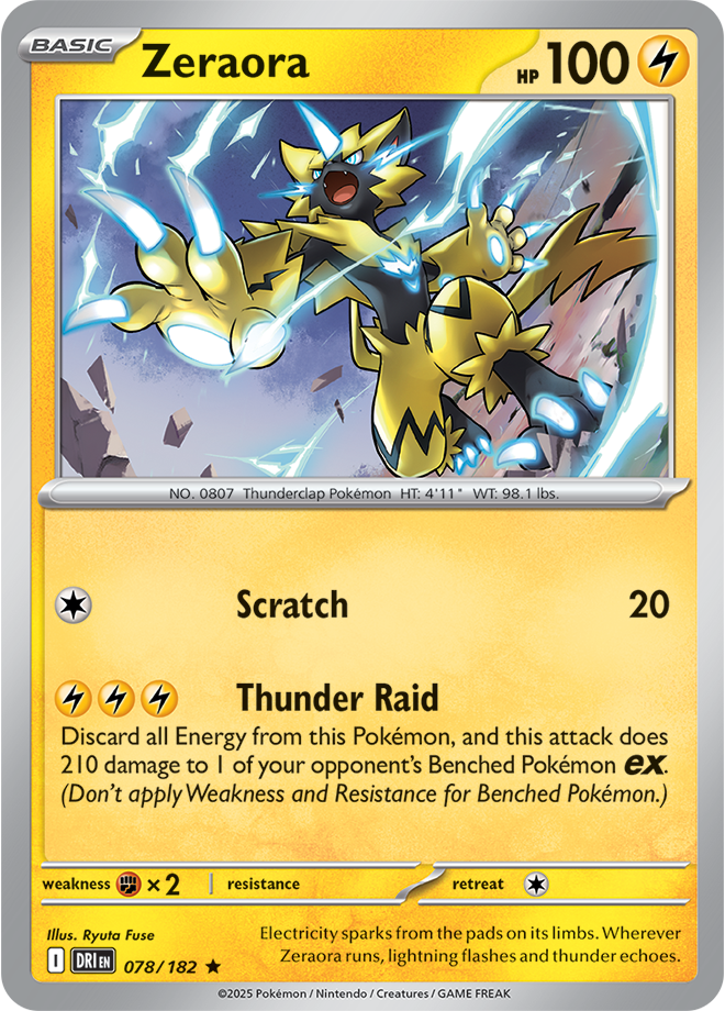 Scarlet & Violet Destined Rivals 078/182 Zeraora Reverse Holo