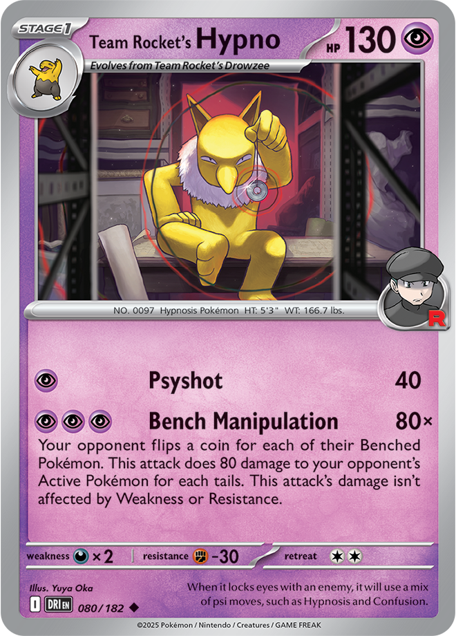 Scarlet & Violet Destined Rivals 080/182 Team Rocket’s Hypno
