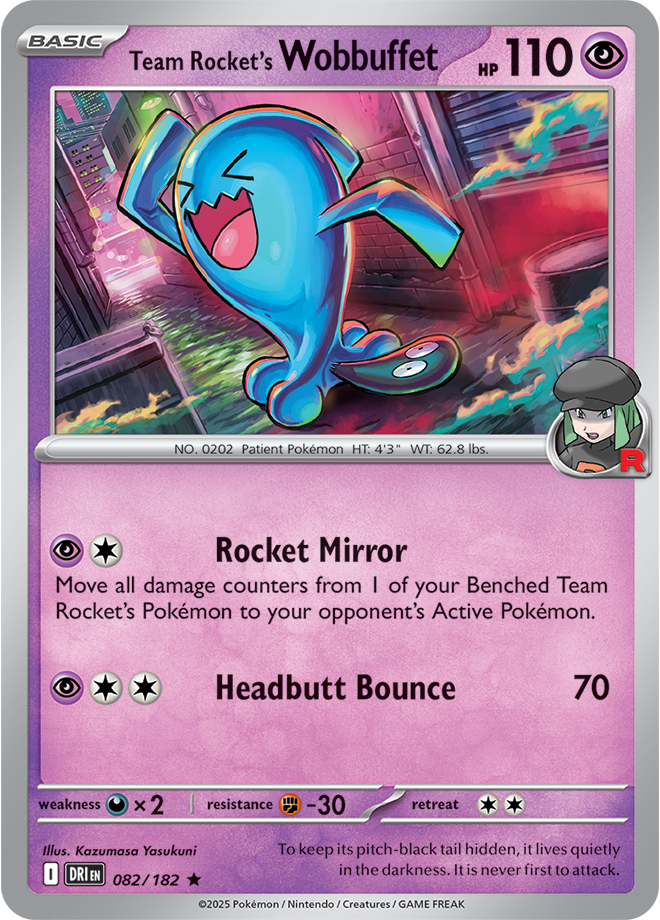 Scarlet & Violet Destined Rivals 082/182 Team Rocket’s Wobbuffet Holo