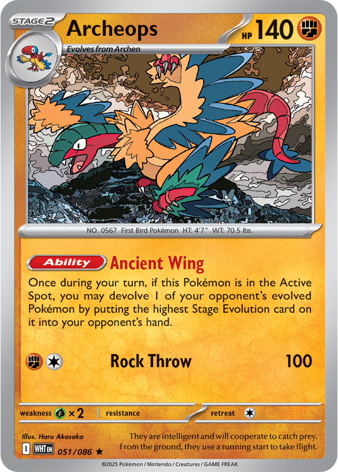 Scarlet & Violet White Flare 051/086 Archeops Reverse Holo