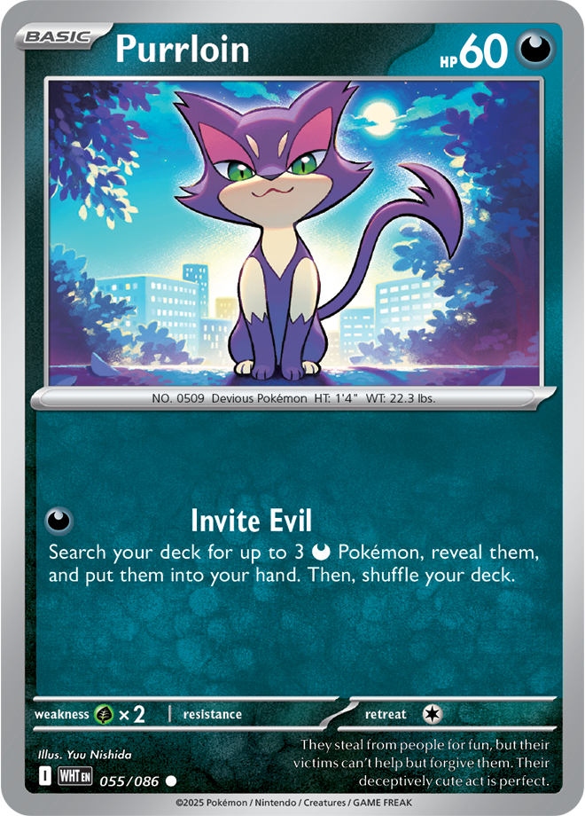 Scarlet & Violet White Flare 055/086 Purrloin Reverse Holo
