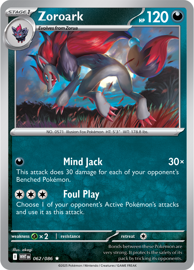 Scarlet & Violet White Flare 062/086 Zoroark Reverse Holo