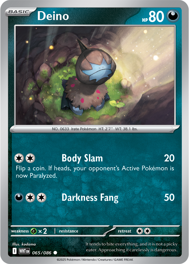 Scarlet & Violet White Flare 065/086 Deino Reverse Holo