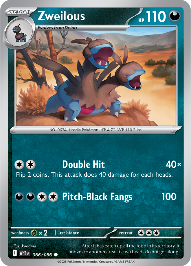 Scarlet & Violet White Flare 066/086 Zweilous Reverse Holo