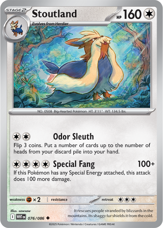 Scarlet & Violet White Flare 076/086 Stoutland Reverse Holo