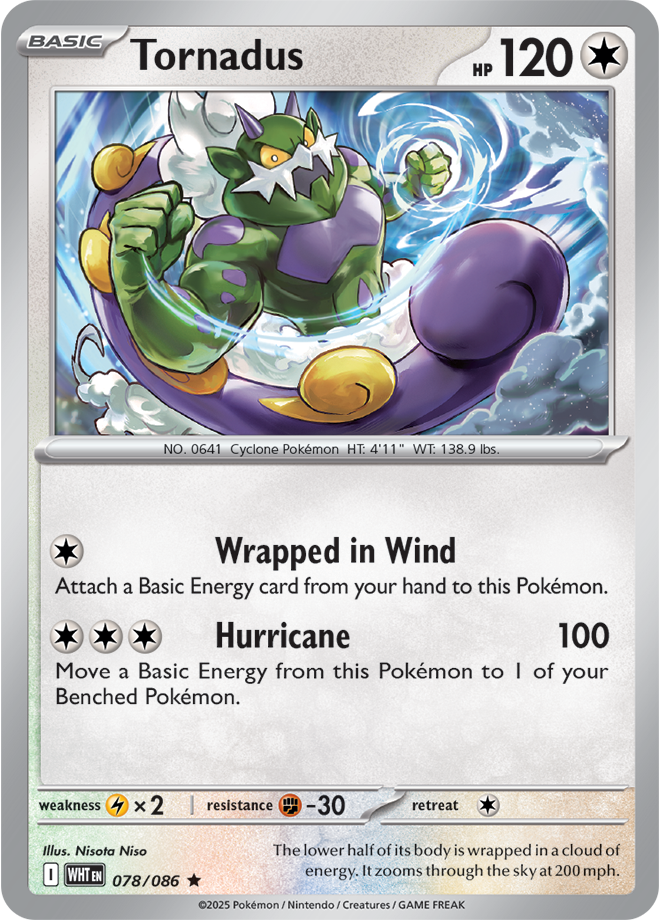 Scarlet & Violet White Flare 078/086 Tornadus Reverse Holo