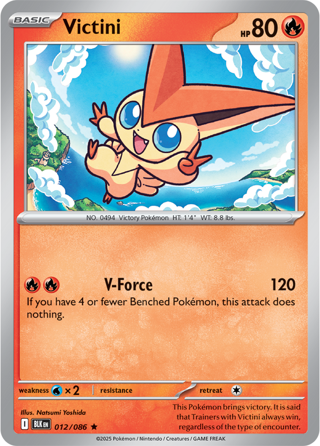 Scarlet & Violet Black Bolt 012/086 Victini Holo