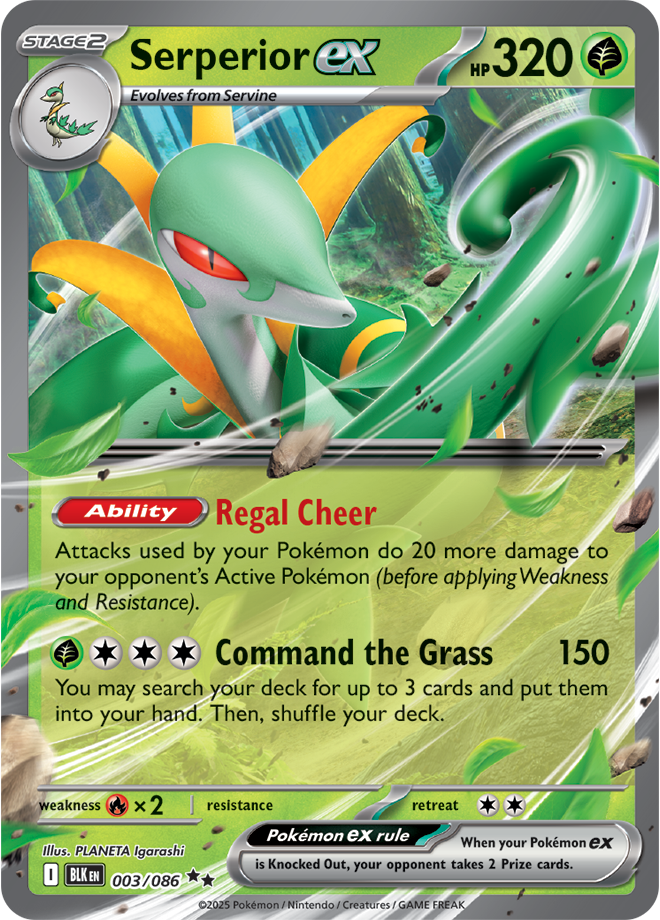 Scarlet & Violet Black Bolt 003/086 Serperior ex